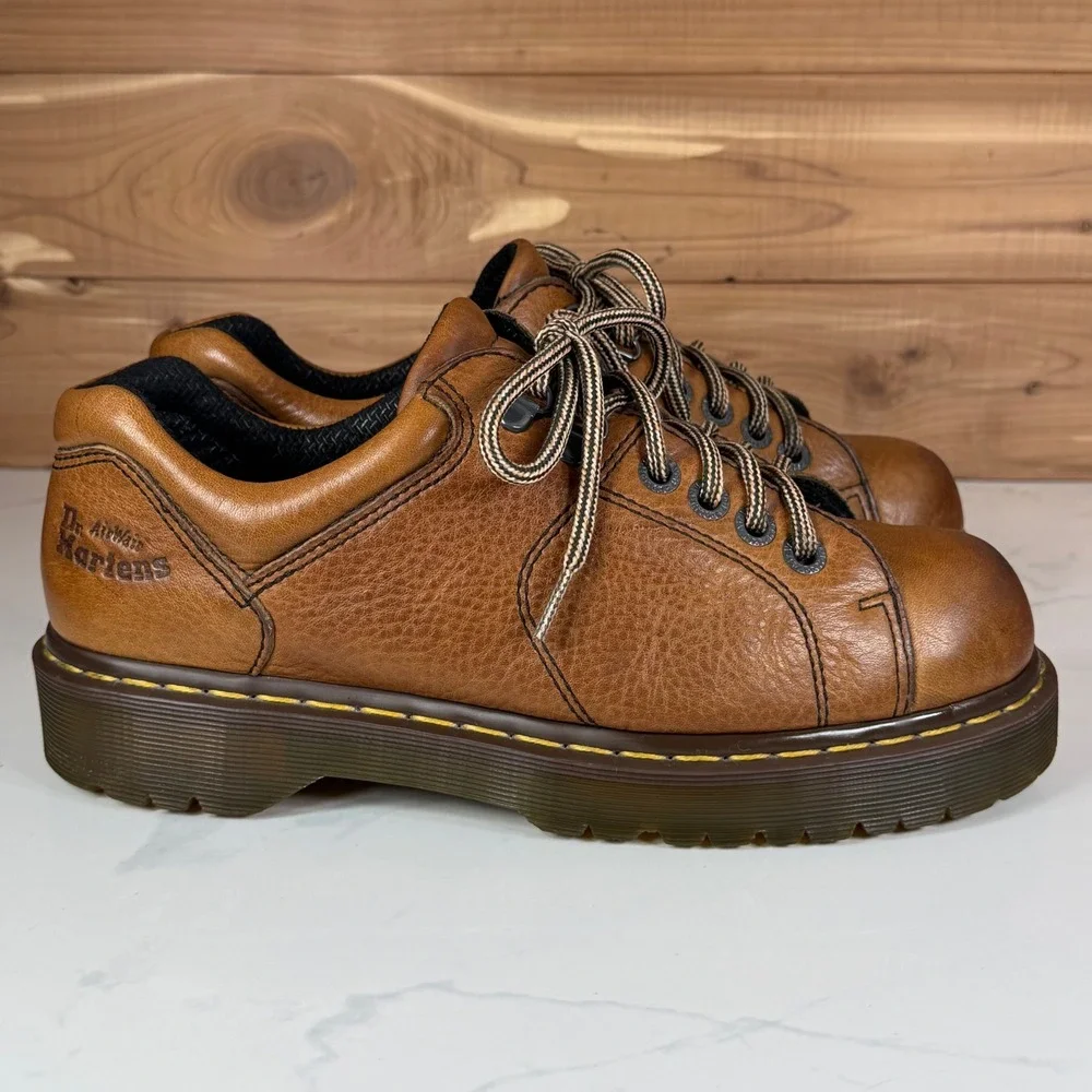 Vintage Dr. Martens 10940 Tan Brown Leather Platform Chunky Shoes Mens 9 Oxford